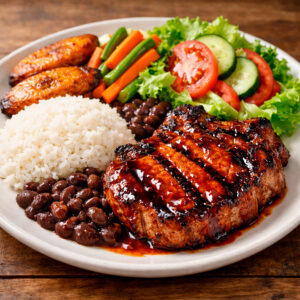 Casado con chuleta a la BBQ