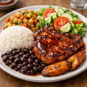 Casado con chuleta a la BBQ