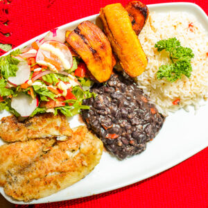 Casado con pescado empanizado