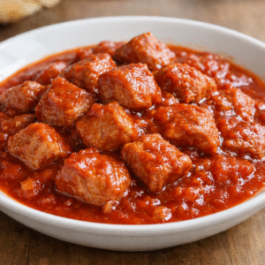 Trozos de cerdo en salsa de tomate