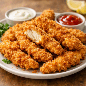 Tiras de pollo empanizadas