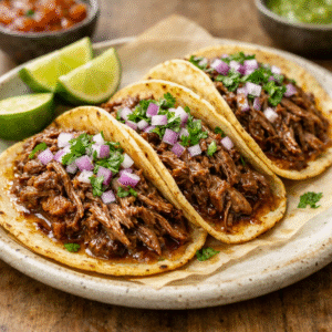 Tacos de carne mechada res