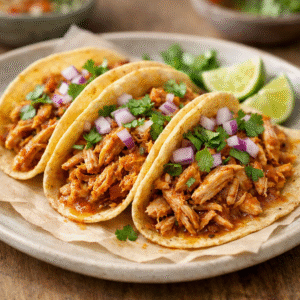 Tacos de pollo mechado
