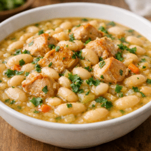 Frijoles blancos con pollo