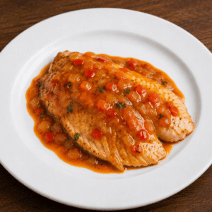 Tilapia en salsa caribeña