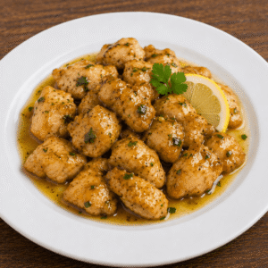 Trozos de pollo al limon y culantro
