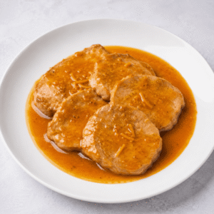 Lomo de cerdo en salsa de naranja