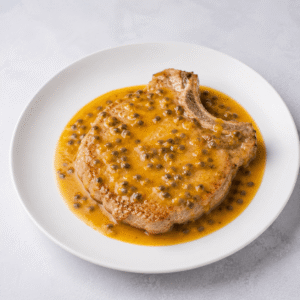 Chuleta de cerdo en salsa de maracuya