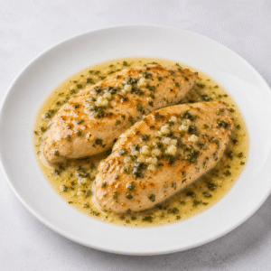 Pechuga de pollo al ajo, perejil y limón