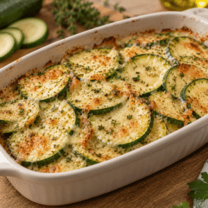 Zucchini gratinado con queso
